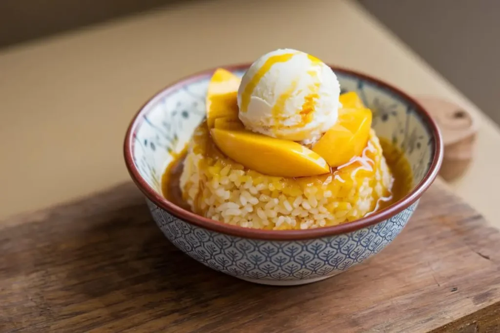 Is mango sticky rice served hot or cold