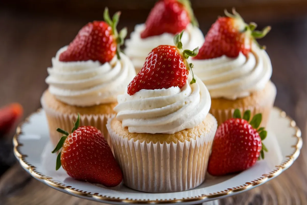 Strawberries and Cream Cupcakes